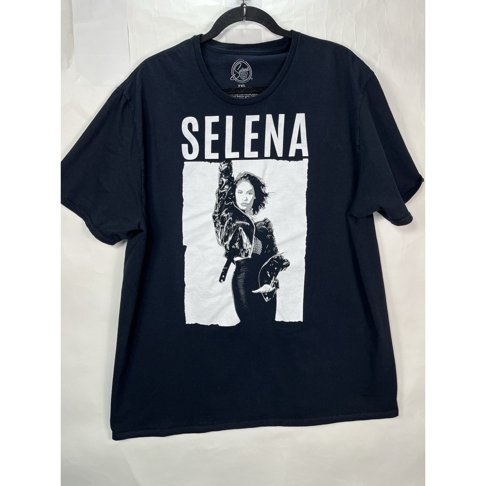 Selena Official Selena Merchandise T-Shirt 2XL Black‎ With White Graphics 2019
